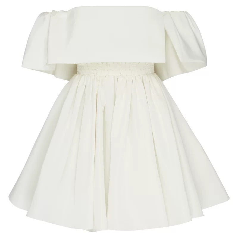 Vestido de fiesta de satén corto, elegante, con hombros descubiertos, para octavo grado, de verano, para escuela secundaria, de fiesta, de cumpleaños, W948