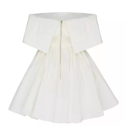 Vestido de fiesta de satén corto, elegante, con hombros descubiertos, para octavo grado, de verano, para escuela secundaria, de fiesta, de cumpleaños, W948