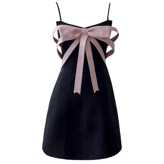 Vestido negro corto de tirantes finos, corte A, moderno, para fiesta de bienvenida de octavo grado, de verano, para escuela secundaria, cóctel, cumpleaños, W955