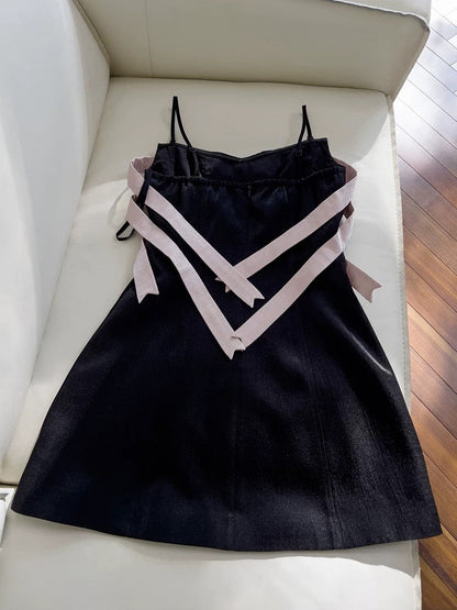 Vestido negro corto de tirantes finos, corte A, moderno, para fiesta de bienvenida de octavo grado, de verano, para escuela secundaria, cóctel, cumpleaños, W955