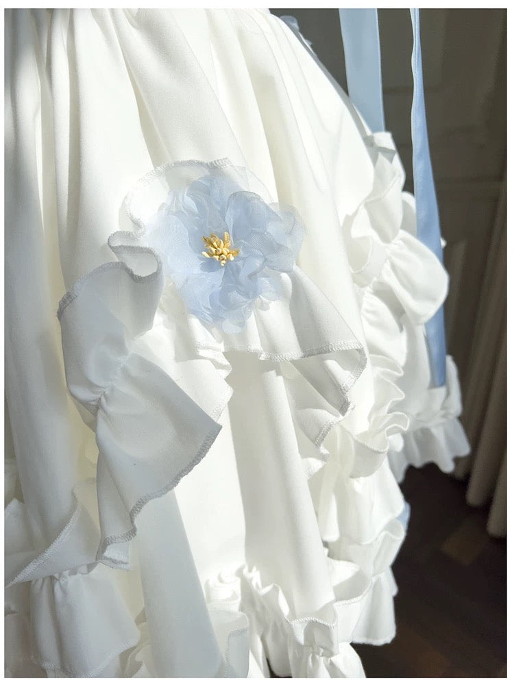 Vestido de fiesta moderno con tirantes finos, de gasa blanca, corto, para octavo grado, para fiesta de verano, para escuela secundaria, cóctel, cumpleaños, W968