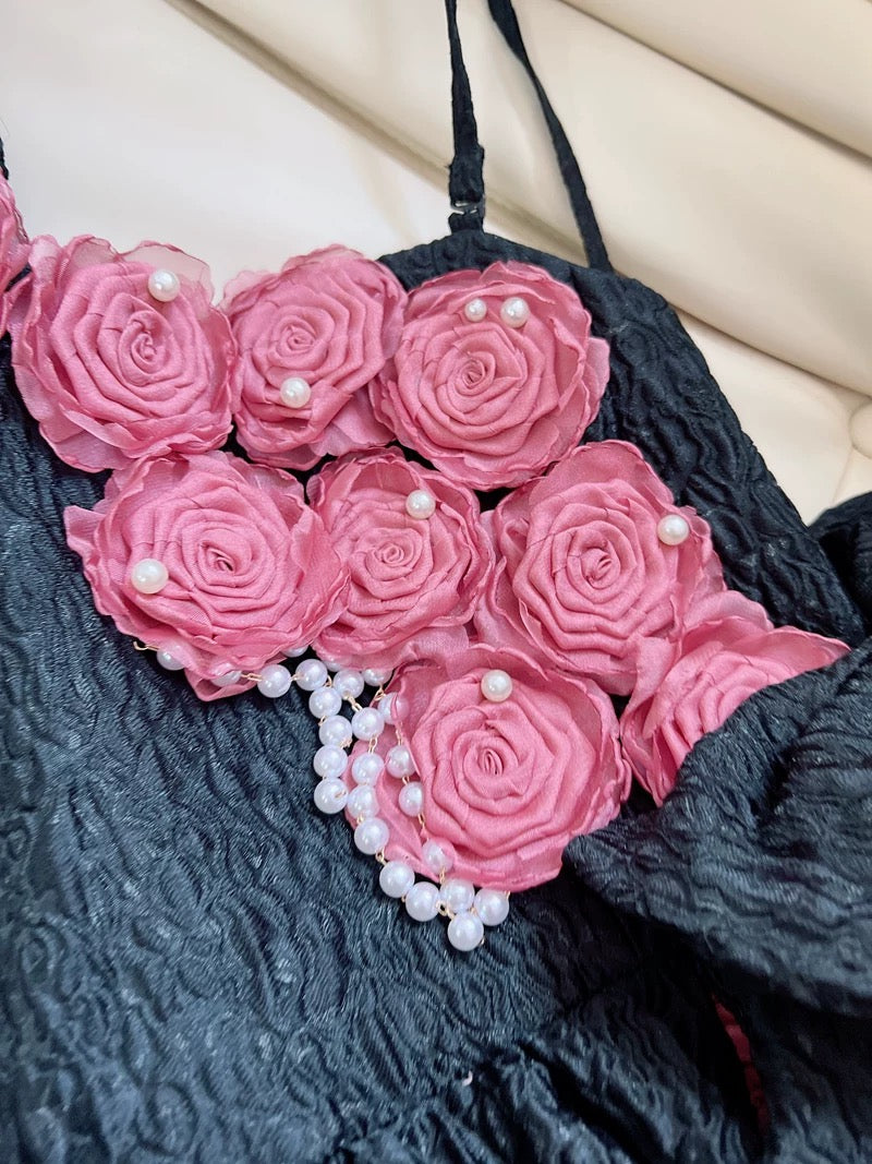 Vestido corto de verano con tirantes y flores de encaje para 18 cumpleaños, minivestido de cóctel para 21 cumpleaños, W970