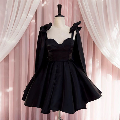 Vestido de fiesta sexy de corte A con tirantes finos, sin mangas, formal, corto, para octavo grado, de verano, para escuela secundaria, para cumpleaños, W978