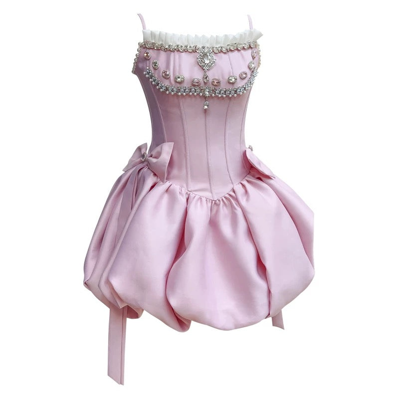 Vestido de fiesta de moda con tirantes finos, de satén rosa, sin mangas, formal, corto, para octavo grado, de verano, para escuela secundaria, de cóctel, para cumpleaños, W986