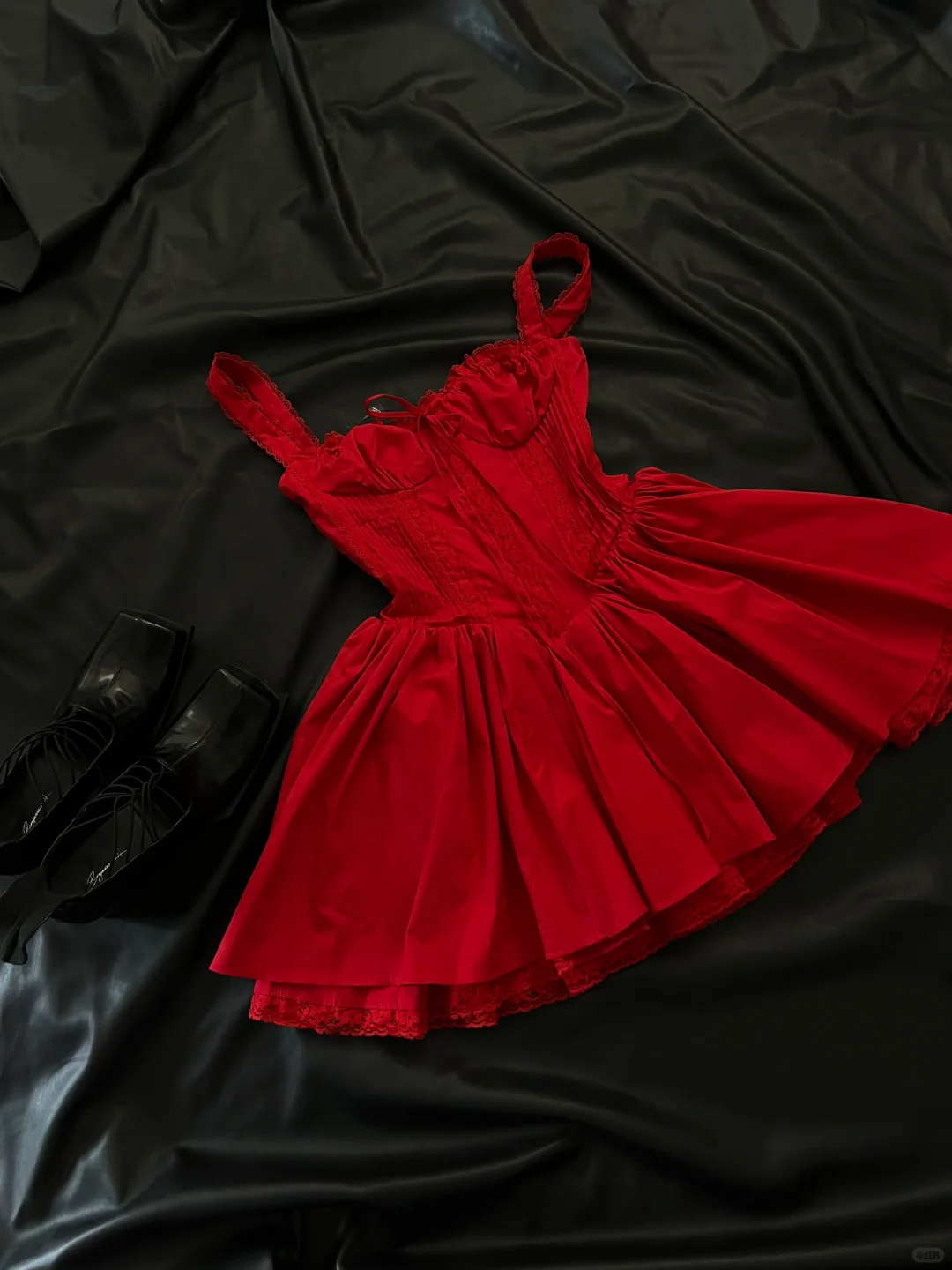 Vestido corto rojo de fiesta con escote cuadrado y corte en A, para verano, para escuela secundaria, 8.º grado, cóctel, cumpleaños, W992