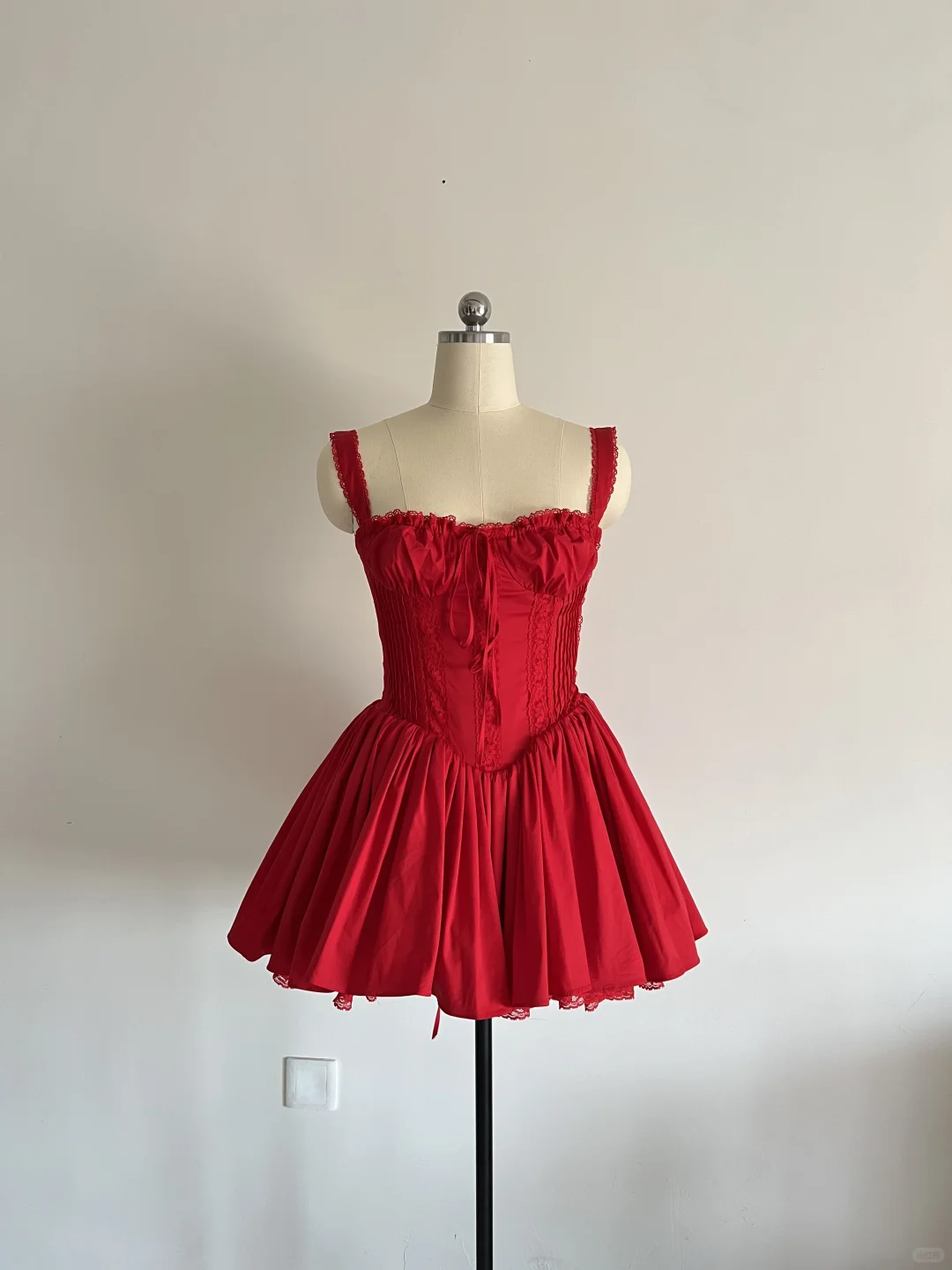 Vestido corto de encaje rojo con escote cuadrado y corte A para regreso a casa, de verano, para escuela secundaria, 8.º grado, fiesta de verano, cumpleaños, W995