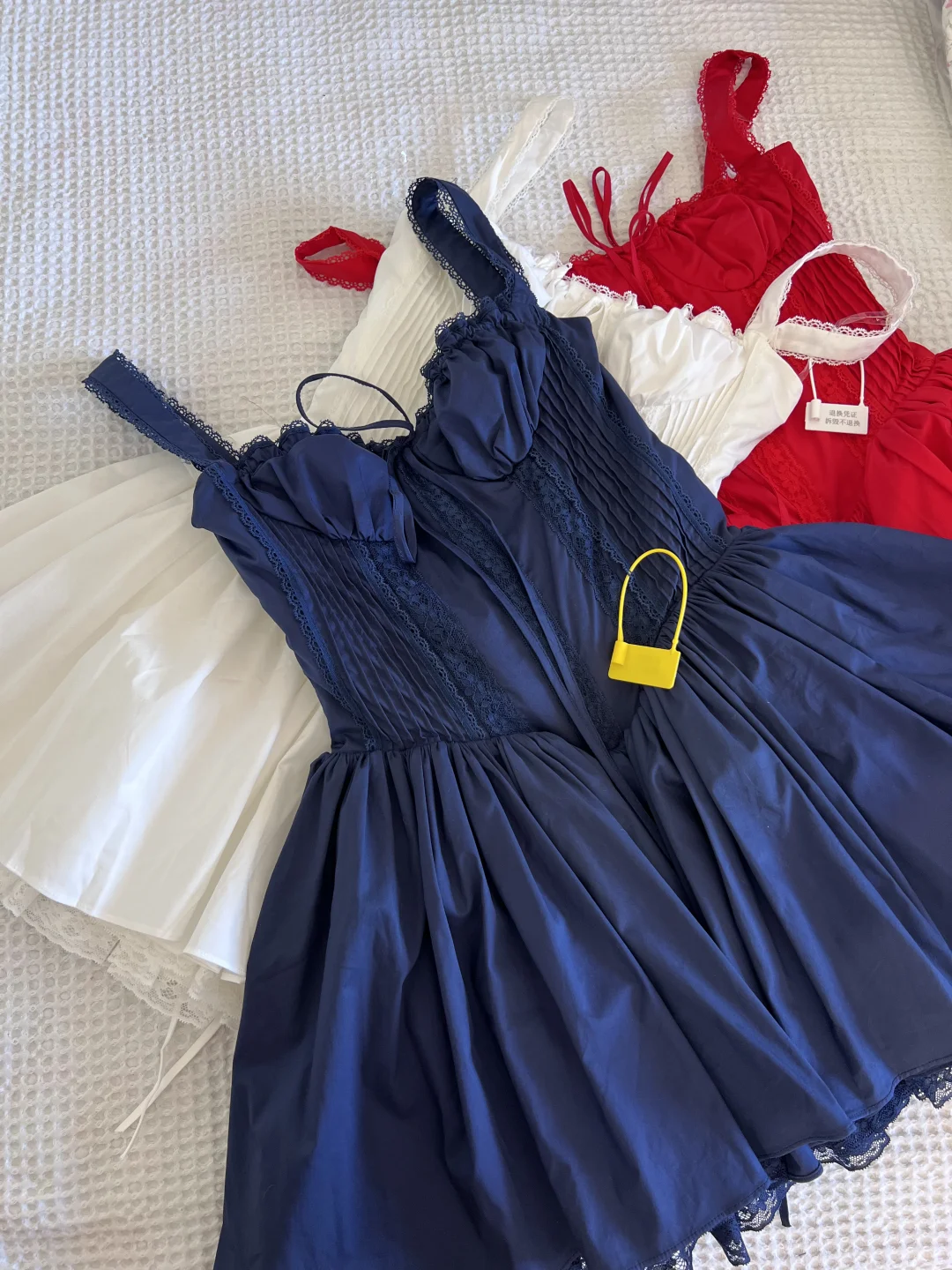 Vestido corto de encaje cuadrado con corte en A para regreso a casa, de verano, para escuela secundaria, 8.º grado, para vacaciones de verano, trajes de cumpleaños W1000