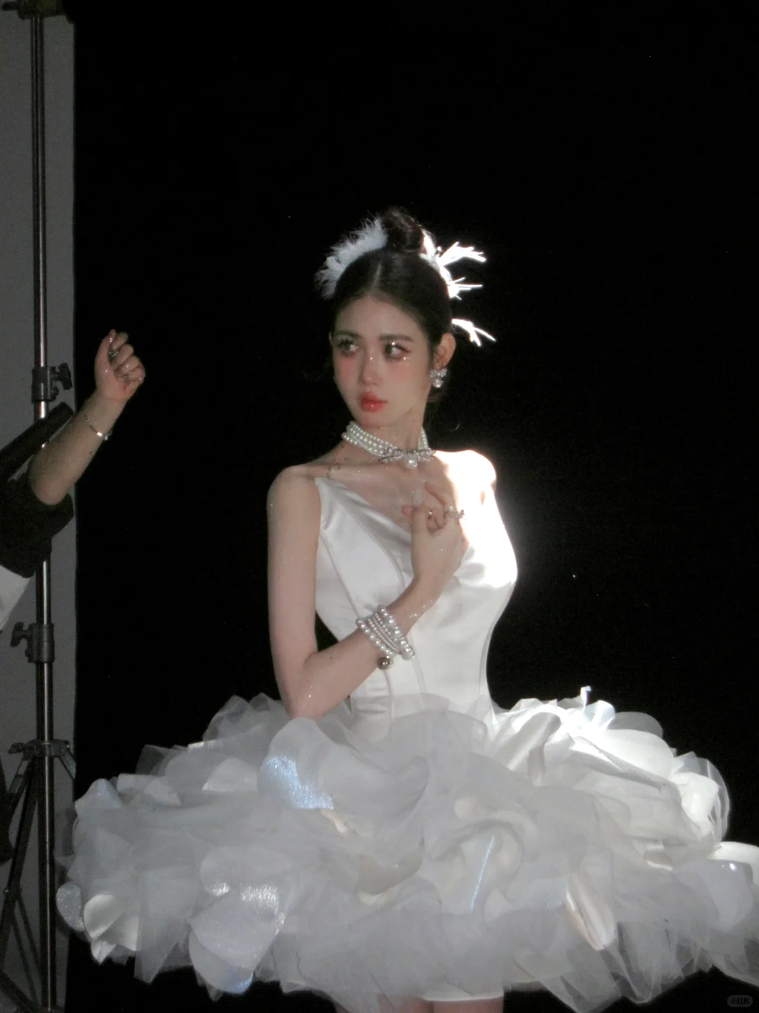 Vestido de novia único, corte corazón, corto, blanco, con volantes, WD0072