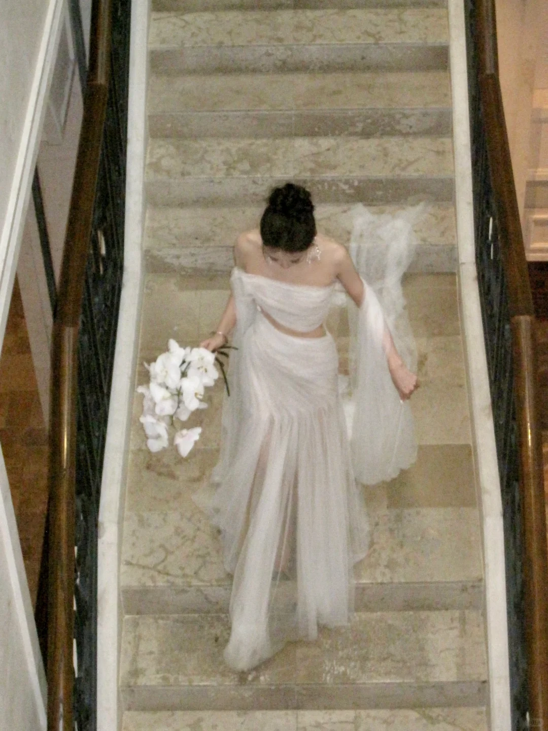 Vestido de novia sencillo con hombros descubiertos, largo de verano, de tul blanco, WD081