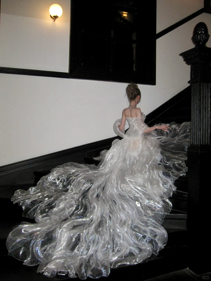 Hermoso vestido de novia de sirena con escote corazón, blanco, largo, de lujo, WD096
