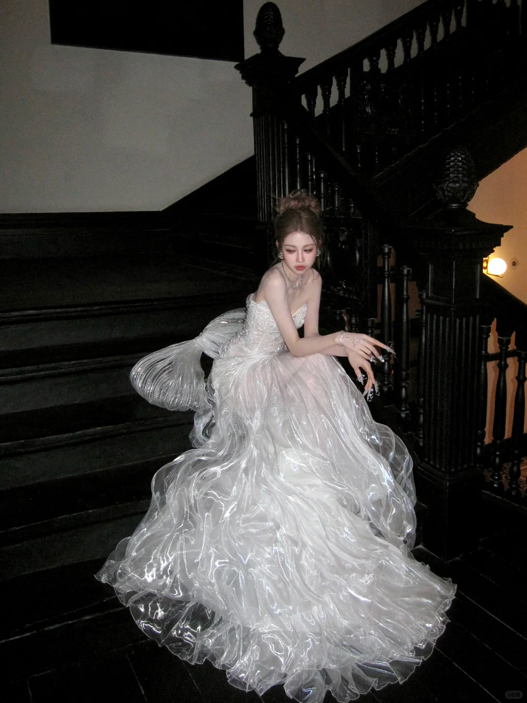 Hermoso vestido de novia de sirena con escote corazón, blanco, largo, de lujo, WD096