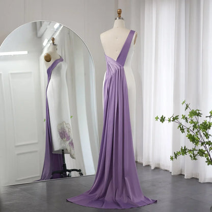 Vestido de noche largo estilo sirena con un solo hombro y diseño de mariposas vintage, TP4567