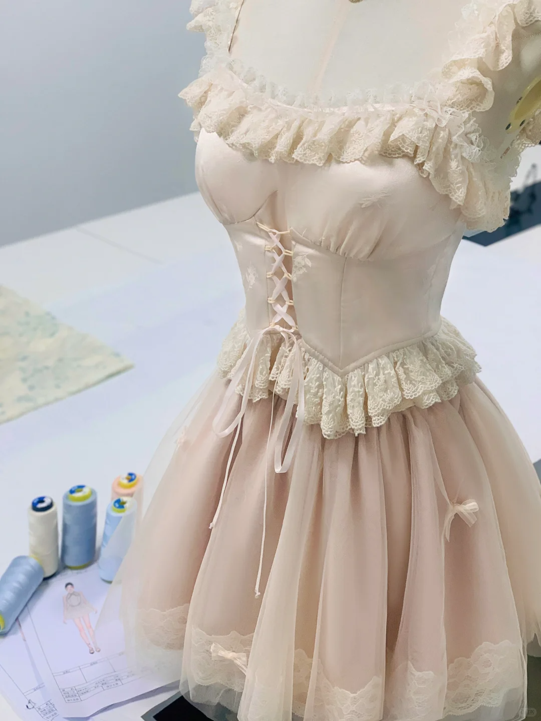 Cute Light Blush Pink Tulle Lace A Line Birthday Dress Formal 6th Grade Homecoming Dress S963