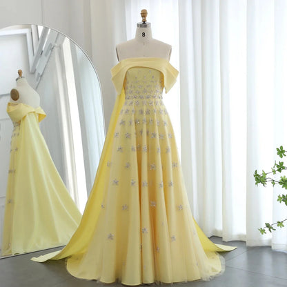 Gorgeous Sparkling Sequin Embroidery Off-the-shoulder A-Line Long Prom Dress Evening Dress TP4558
