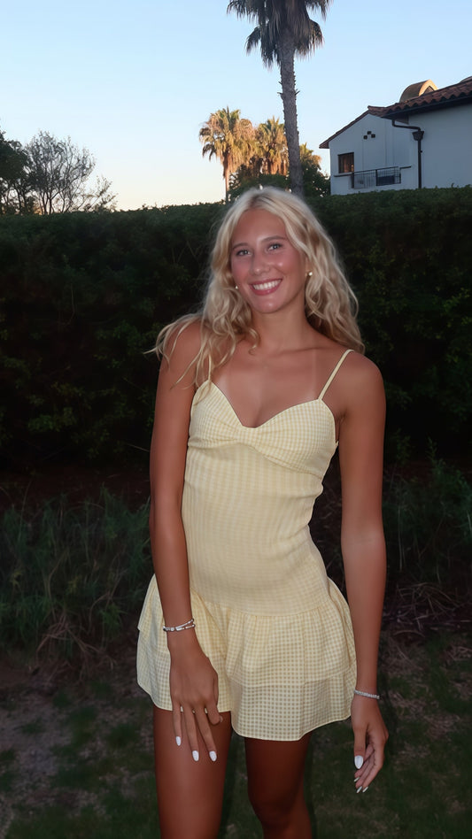Yellow Homecoming Dresses Spaghetti Straps Hoco Dress Party Gown,AST1858