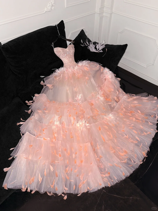 Gorgeous Shiny Beaded Sweetheart Princess Dress A-Line Floor-length Evening Dress Prom Dresses TP4188