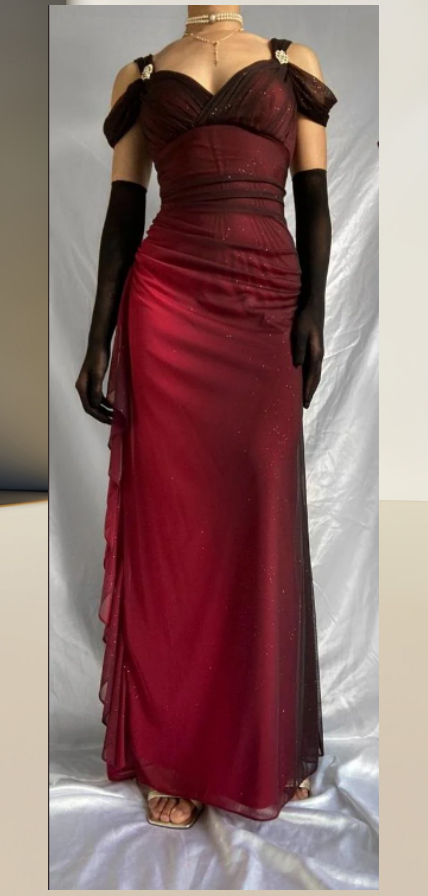 Vestido de fiesta largo de gasa burdeos con escote halter y corte en A, en varios colores, TP1679