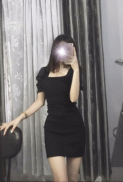 Vestido mini negro para fiesta de cumpleaños, vestido corto para graduación