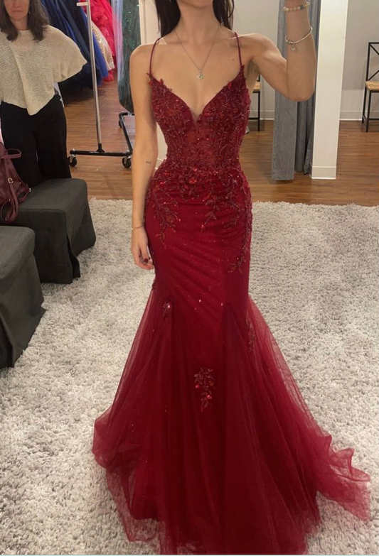 Vestidos de fiesta largos de sirena burdeos de diseñadores de vestidos de noche