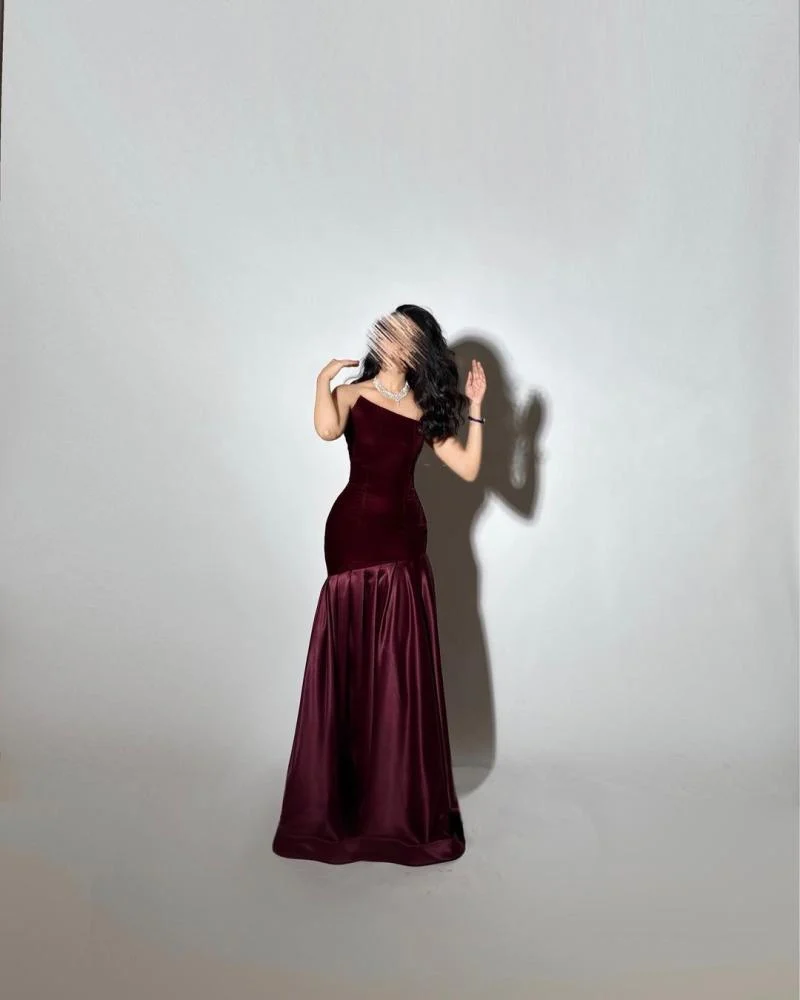 Burgundy Prom Dresses Mermaid Purple Graduation Gown Long