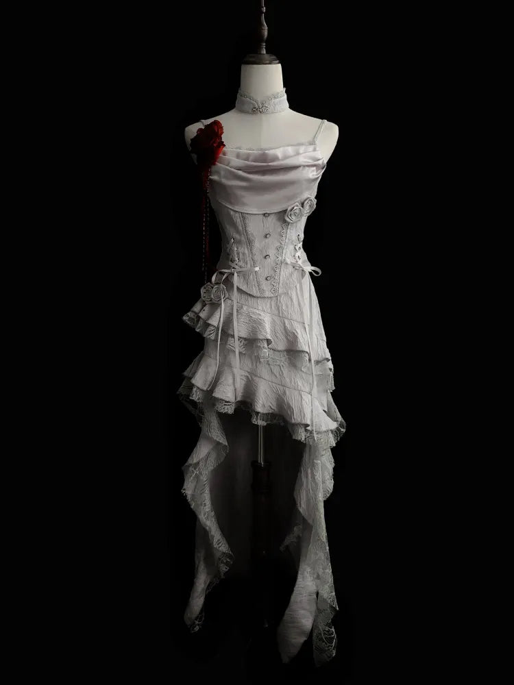 White Retro Fashion Elegant Long/Short Lace Homecoming Dress Prom Dress Evening Gown gh3443