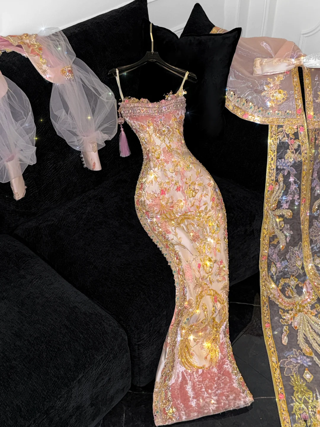 Hermoso vestido de noche con lentejuelas brillantes y bordado exquisito, diseño de sirena, vestido de fiesta, atuendo TP4161