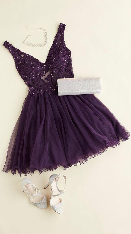 Vestido morado de regreso a casa