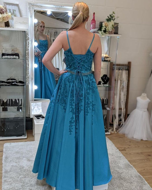 Spaghetti Straps A-line Prom Dresses Long Prom Dresses,Cheap Prom Dresses, Evening Dress Prom Gowns      cg22368