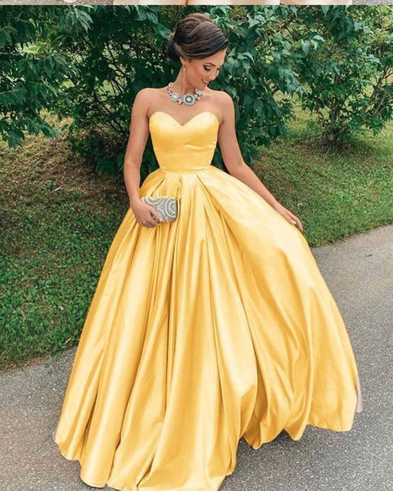 Vestidos de fiesta divididos, vestido de fiesta de graduación amarillo