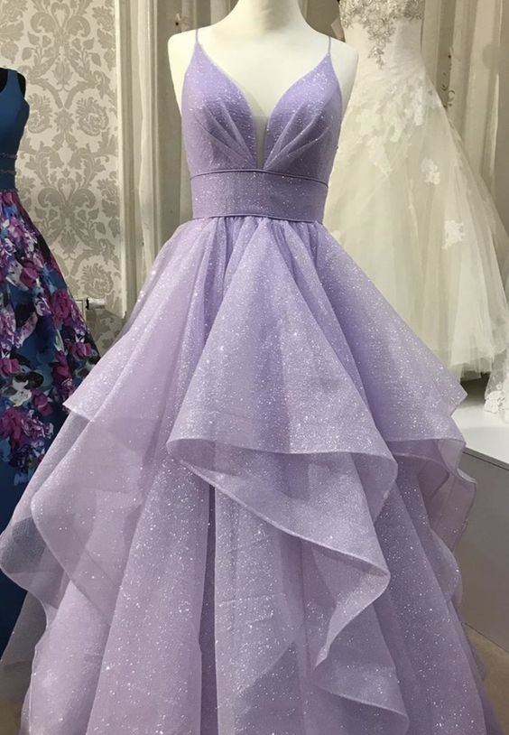 Vestidos elegantes para eventos, de tul con volantes brillantes y largos para fiesta de graduación