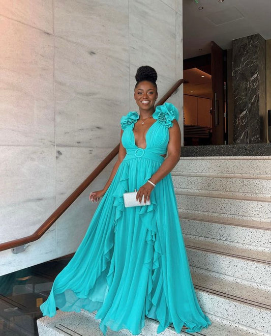Green Fashion Chiffon Long Elegant Ball Gown Evening Dress Party Dress gh3038