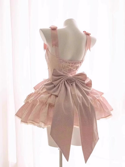 Vintage Pink 3D Flower Design A-line Sleeveless Homecoming Dress TP3405