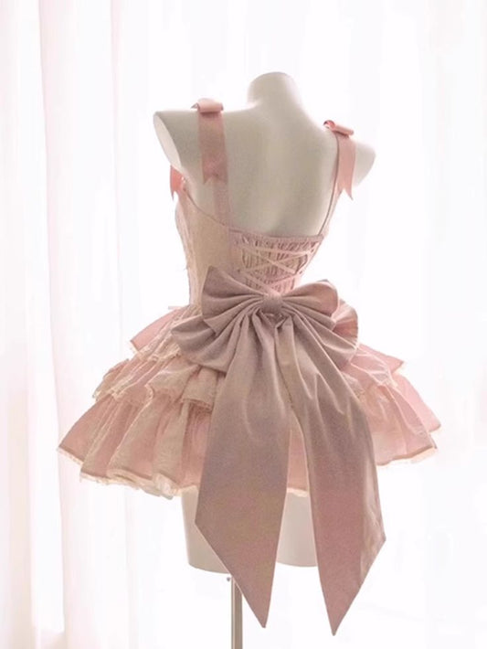 Vintage Pink 3D Flower Design A-line Sleeveless Homecoming Dress TP3405