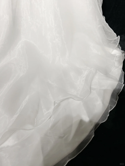 Vestido de novia único, corte A, tirantes finos, largo, blanco, años 70, estilo vintage, DH1145