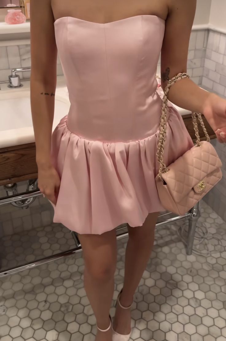 Simple A Line Sweetheart Pink Satin Mini Short Formal 8th Grade Homecoming Dresses Summer Middle School Hoco Dress 20th Birthday Outfits DH1166