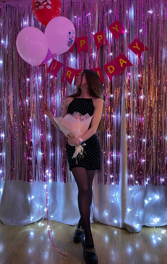 Vestido negro corto y modesto para fiesta de 8.º grado, vestido de verano para escuela secundaria, atuendos para 18.º cumpleaños DH1209