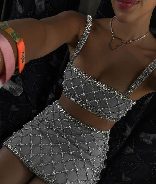Trendy Sheath 2 Pieces Sequin Gray Mini Short Formal 7th Grade Homecoming Dresses Middle School Short Prom Dress Hoco Outfits DH1388