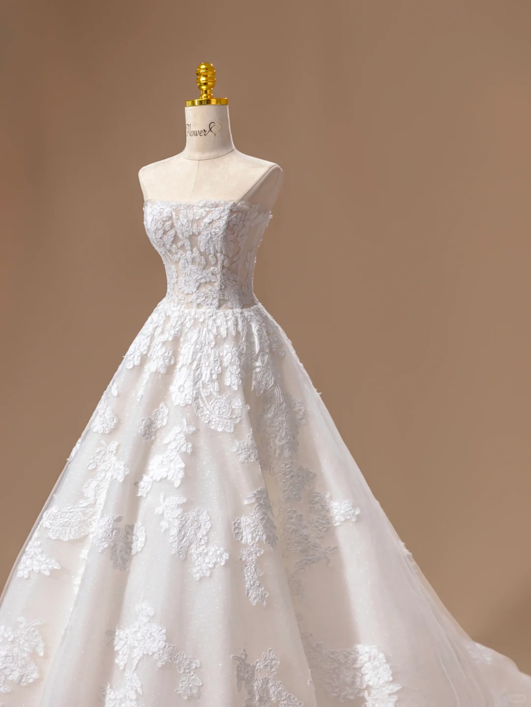 Vestido de novia princesa, vestido de baile, sin tirantes, de encaje, blanco, largo, DH2793