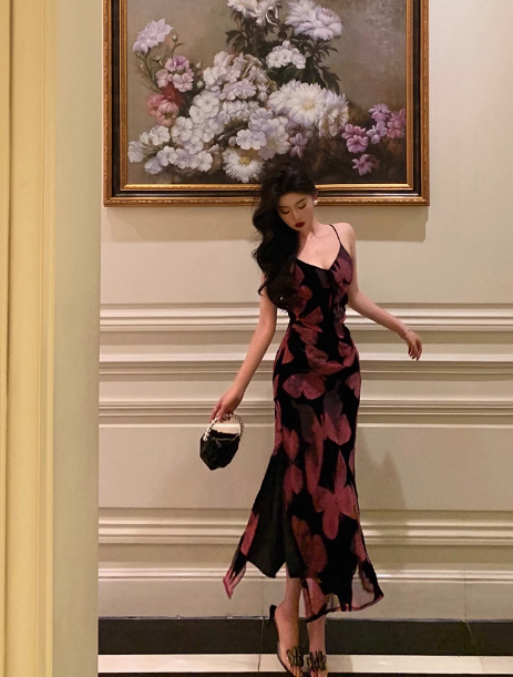 Vestido elegante de sirena con tirantes finos, rosa, sin mangas, para cumpleaños número 21, ideas para vestidos de cumpleaños para mujeres (DP1396)