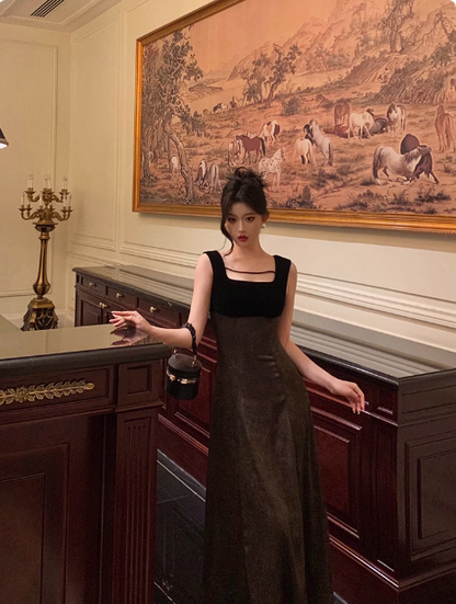 Vestido de satén con escote cuadrado y corte A para 21 cumpleaños. Ideas para vestidos de cumpleaños para mujeres (DP1489).