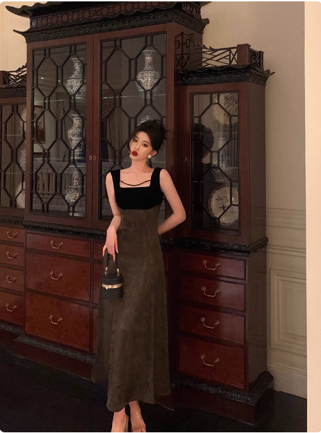 Vestido de satén con escote cuadrado y corte A para 21 cumpleaños. Ideas para vestidos de cumpleaños para mujeres (DP1489).