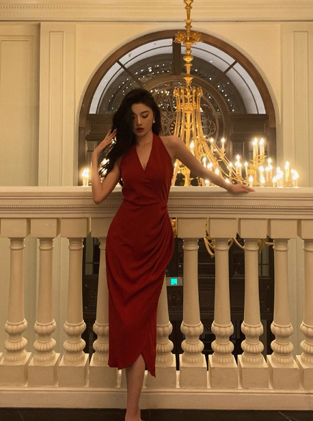 Elegant Glamour Mermaid Halter Red Prom Dress Party Dress Evening Dresses DP1640