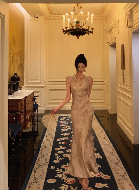 Vestido elegante de fiesta para 18 cumpleaños, sin mangas, con cuentas doradas, ideas para vestidos de cumpleaños para mujeres DP560