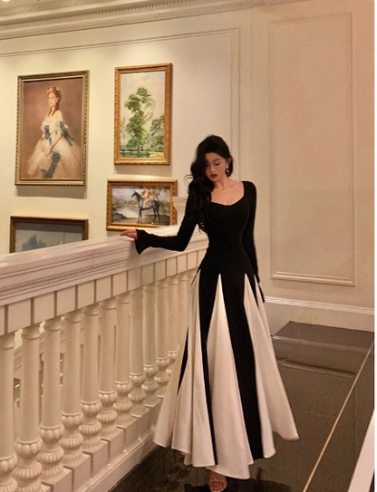 Vestido elegante de fiesta negro cuadrado sin mangas para 18 cumpleaños, corte A, atuendos de cumpleaños, ideas para vestidos de cumpleaños para mujeres DP562