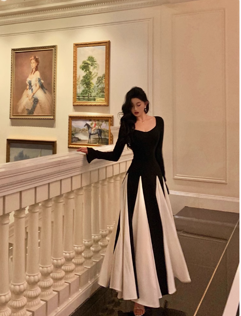Vestido elegante de fiesta negro cuadrado sin mangas para 18 cumpleaños, corte A, atuendos de cumpleaños, ideas para vestidos de cumpleaños para mujeres DP562