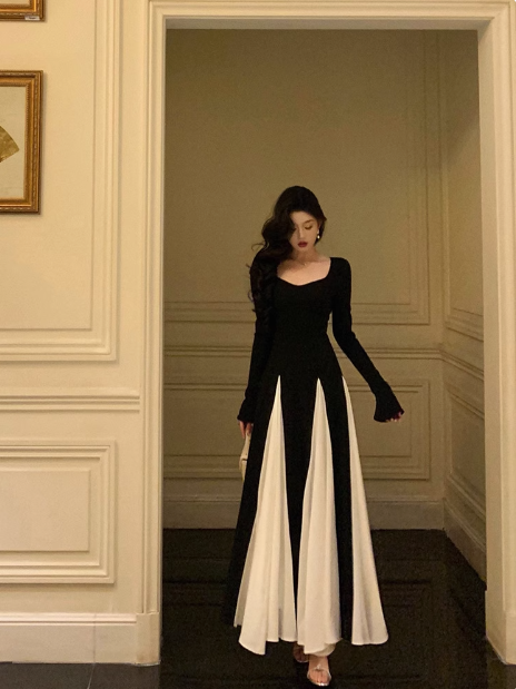 Vestido elegante de fiesta negro cuadrado sin mangas para 18 cumpleaños, corte A, atuendos de cumpleaños, ideas para vestidos de cumpleaños para mujeres DP562