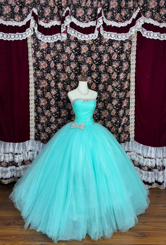 Hermoso vestido de quinceañera con cuentas brillantes, sin tirantes, corte A, largo hasta el suelo, para fiesta de noche, vestido de baile TP4394