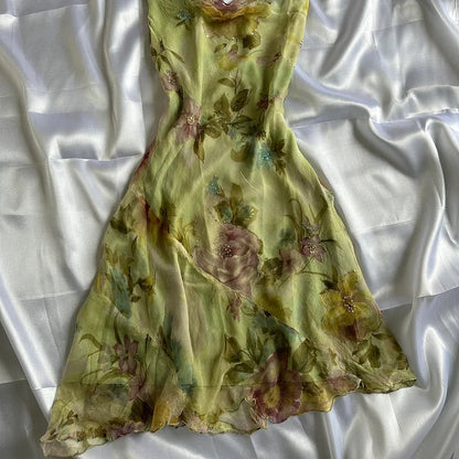 Green Floral Elegant Beaded Long Chiffon Ball Gown Evening Dress Party Dress gh4233
