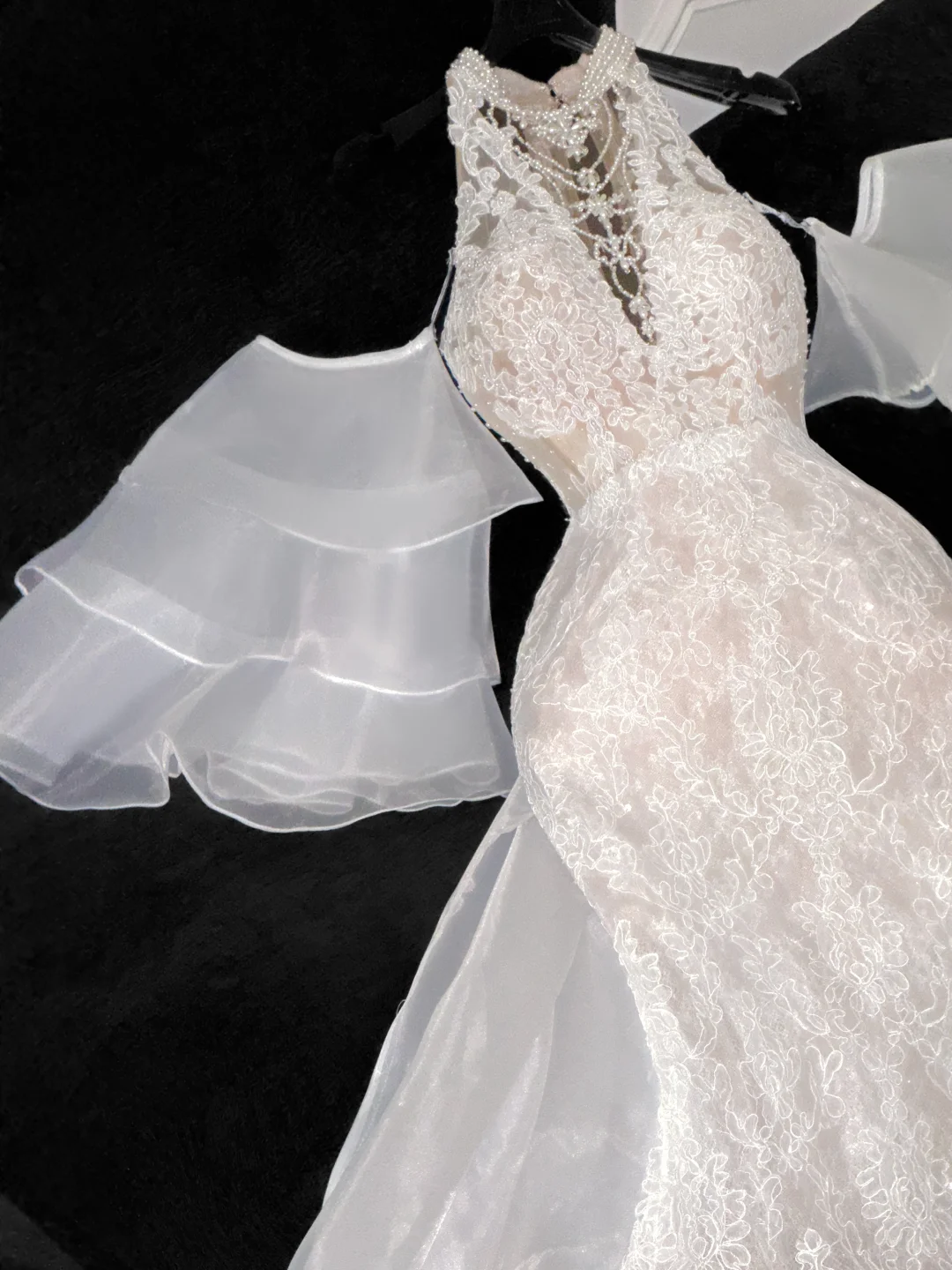 Elegante vestido de novia de sirena con apliques color marfil, vestido de fiesta, vestido de noche TP4222