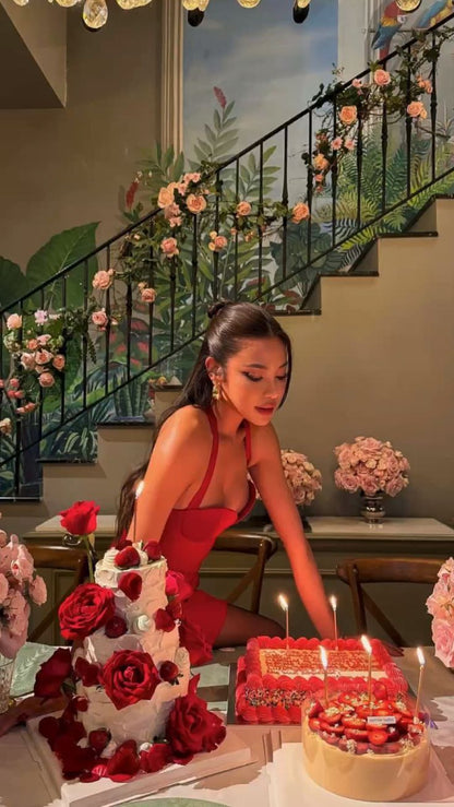 Sexy Sheath Strap Red Satin Short Homecoming Dress Birthday Dress SH2312